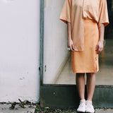 Camisa e saia vintage coral