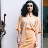 Camisa e saia vintage coral