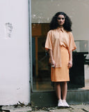 Camisa e saia vintage coral